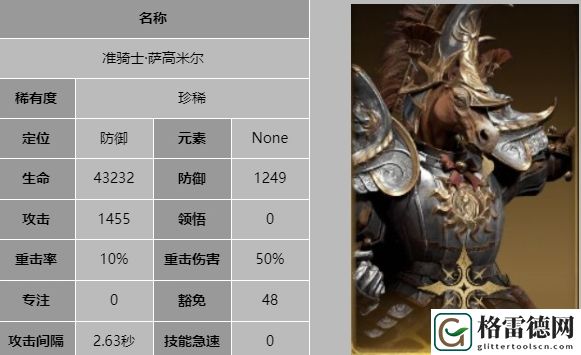 龙息神寂准骑士萨高米尔详细技能解析