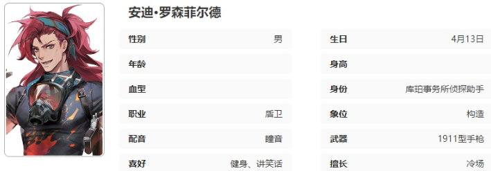 异象回声安迪罗森菲尔德技能具体解析