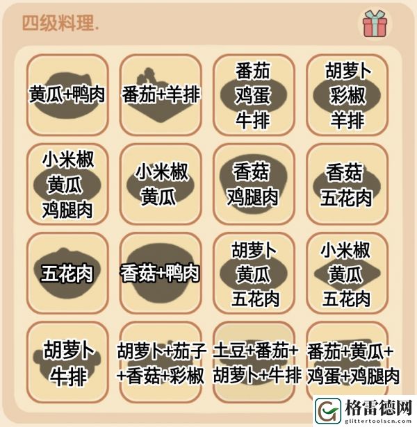 我的休闲时光四级菜谱配方攻略一览